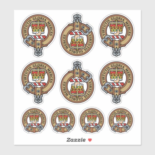 Clan Robertson Wappen Sticker Set (Blatt)