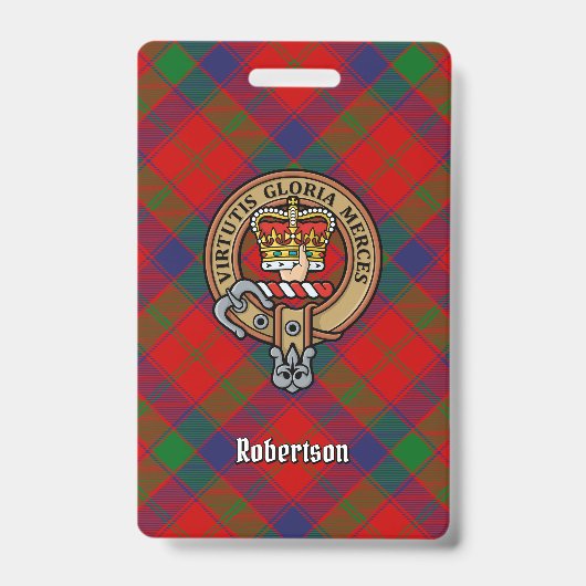 Clan Robertson Wappen über Tartan Ausweis (Vorderseite)