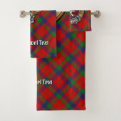 Clan Robertson Wappen über Tartan Badhandtuch Set (Insitu)