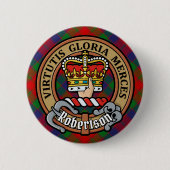 Clan Robertson Wappen über Tartan Button (Vorderseite)