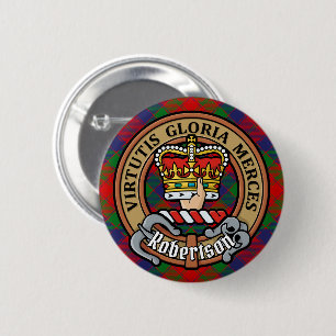 Clan Robertson Wappen über Tartan Button