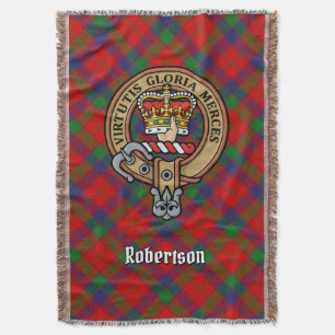 Clan Robertson-Wappen über Tartan Decke