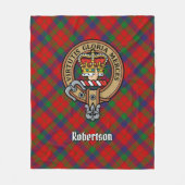 Clan Robertson Wappen über Tartan Fleecedecke (Vorderseite)