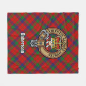 Clan Robertson Wappen über Tartan Fleecedecke (Vorderseite (Horizontal))