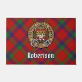 Clan Robertson Wappen über Tartan Fußmatte (Vorderseite)