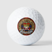 Clan Robertson Wappen über Tartan Golfball (Vorderseite)