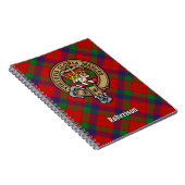 Clan Robertson Wappen über Tartan Notizblock (Rechte Seite)