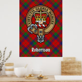 Clan Robertson Wappen über Tartan Poster (Küche)