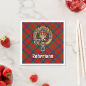 Clan Robertson Wappen über Tartan Serviette (Beispiel)