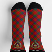 Clan Robertson Wappen über Tartan Socken (Oben)