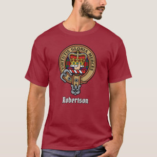 Clan Robertson Wappen über Tartan T-Shirt