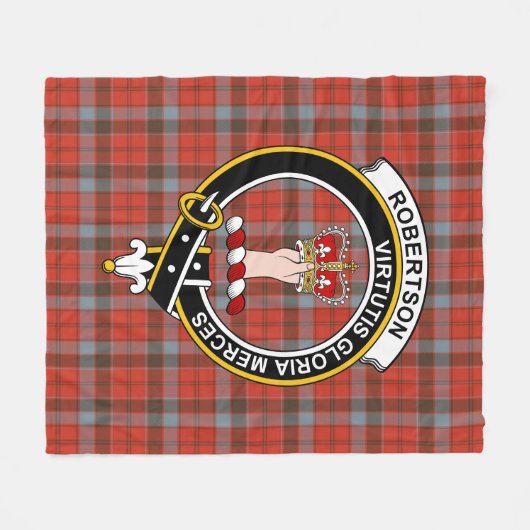 Clan Robertson Weathered Tartan Kariert Fleecedecke (Vorderseite (Horizontal))