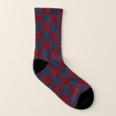 Clan Robinson Tartan Navy Blau und Rot Kariert Socken (Links - Innen)