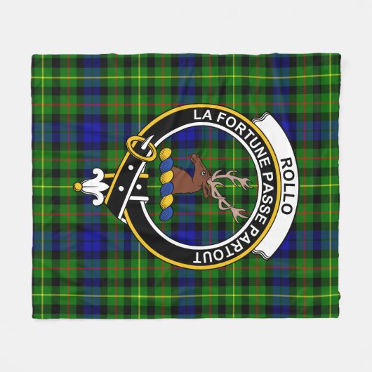 Clan Rollo Tartan Kariert Fleecedecke (Vorderseite (Horizontal))