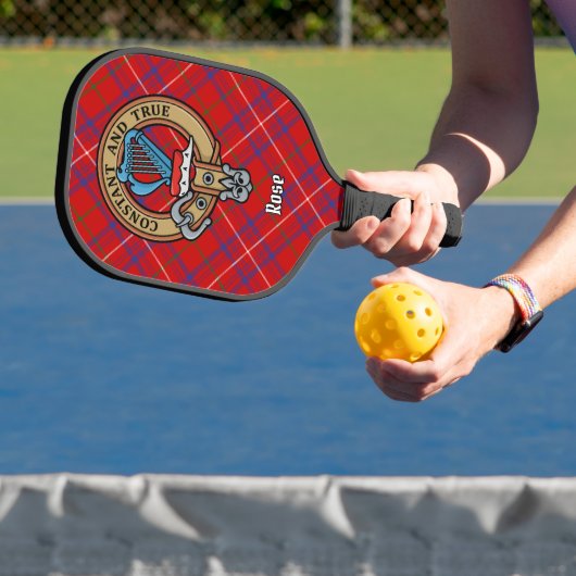 Clan Rose Crest over Tartan Pickleball Schläger (InSitu)