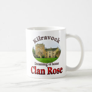 Clan-Rose, die von Zuhause Kilravock Schloss Kaffeetasse