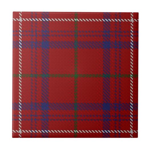 Clan Rose Scottish Expressions Modern Red Tartan Fliese (Vorderseite)