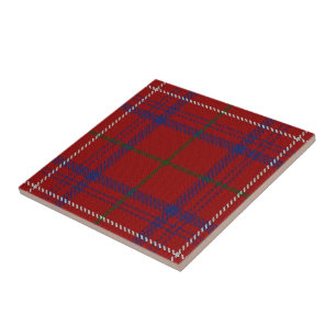Clan Rose Scottish Expressions Modern Red Tartan Fliese