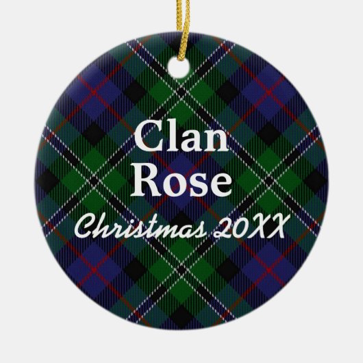 Clan Rose Scottish Hunting Tartan Keramikornament (Vorne)