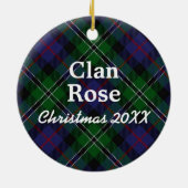 Clan Rose Scottish Hunting Tartan Keramikornament (Hinten)