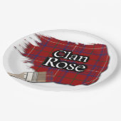 Clan Rose Scottish Tartan Paint Brush Pappteller (Schrägansicht)