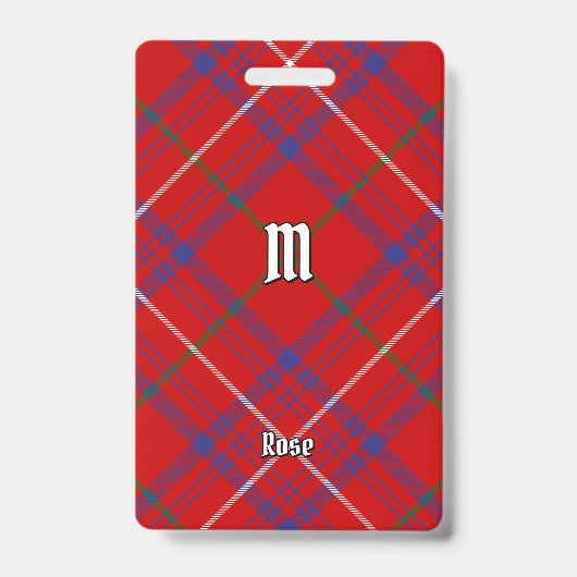 Clan Rose Tartan Ausweis (Vorderseite)