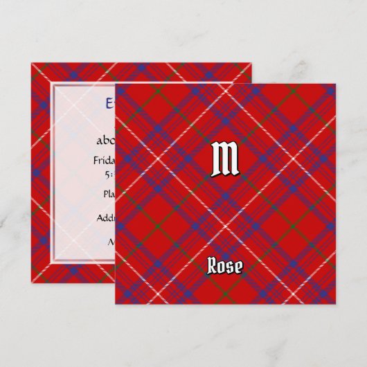 Clan Rose Tartan Einladung (Vorne/Hinten)