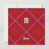 Clan Rose Tartan Einladung (Vorderseite)