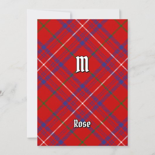 Clan Rose Tartan Einladung (Vorderseite)