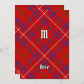 Clan Rose Tartan Einladung (Vorne/Hinten)