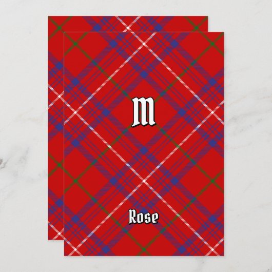 Clan Rose Tartan Einladung (Vorne/Hinten)