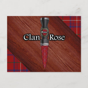 Clan Rose Tartan Sgian Dubh Blade Postkarte