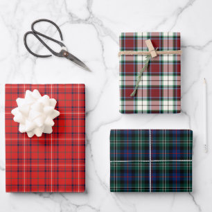 Clan Rose Tartan Variationen Geschenkpapier Set