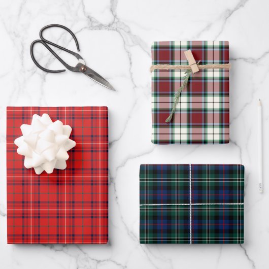 Clan Rose Tartan Variationen Geschenkpapier Set (Vorderseite)
