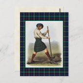 Clan Rose Vintag Illustration Tartan Frame Postkarte (Vorne/Hinten)