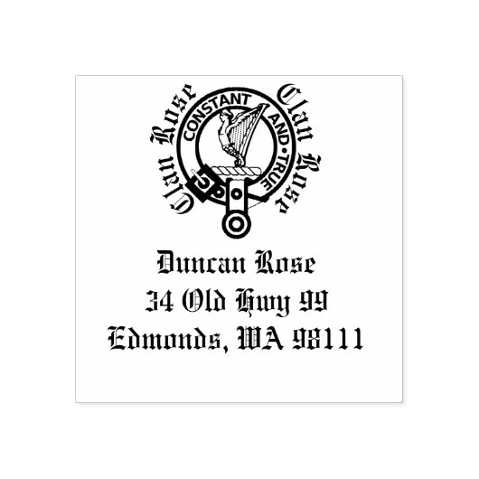 Clan Rose Wappen Abzeichen benutzerdefinierbar Gummistempel (Prägung)