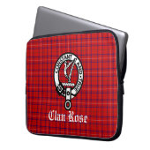 Clan Rose Wappen Abzeichen & Tartan Laptopschutzhülle (Vorderseite Links)