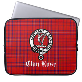 Clan Rose Wappen Abzeichen & Tartan Laptopschutzhülle