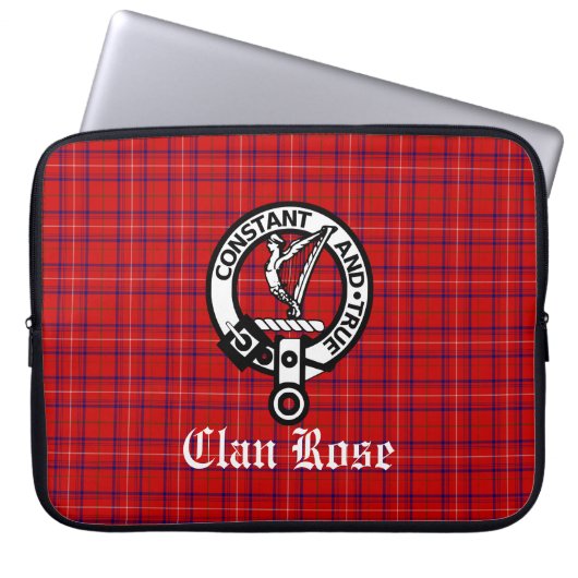 Clan Rose Wappen Abzeichen & Tartan Laptopschutzhülle (Vorderseite)