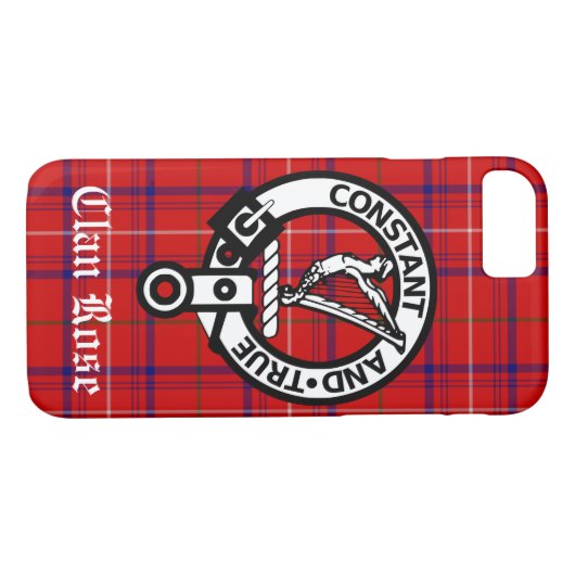 Clan Rose Wappen Abzeichen und Tartan Case-Mate iPhone Hülle (Rückseite (Horizontal))