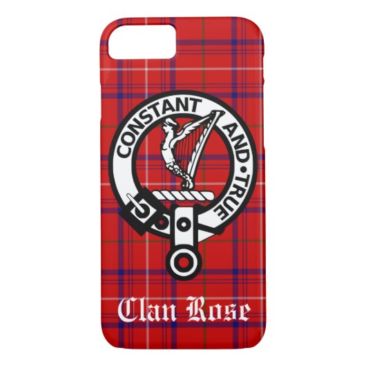 Clan Rose Wappen Abzeichen und Tartan Case-Mate iPhone Hülle (Rückseite)