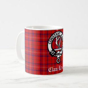 Clan Rose Wappen Abzeichen und Tartan Kaffeetasse
