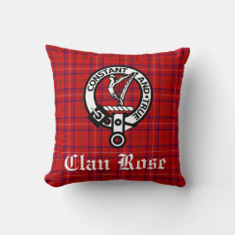 Clan Rose Wappen Abzeichen und Tartan Kissen