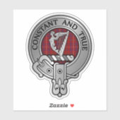 Clan Rose Wappen & Tartan Aufkleber (Blatt)