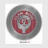 Clan Rose Wappen & Tartan Aufkleber (Blatt)