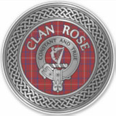 Clan Rose Wappen & Tartan Aufkleber (Vorderseite)