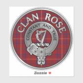 Clan Rose Wappen & Tartan Aufkleber (Blatt)