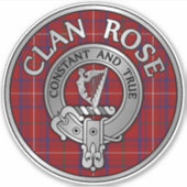 Clan Rose Wappen & Tartan Aufkleber (Vorderseite)