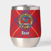 Clan Rose Wappen über Tartan (Vorderseite)