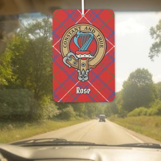 Clan Rose Wappen über Tartan Autolufterfrischer